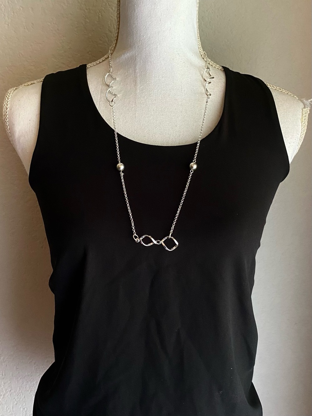Silver Infinity Link Station Necklace